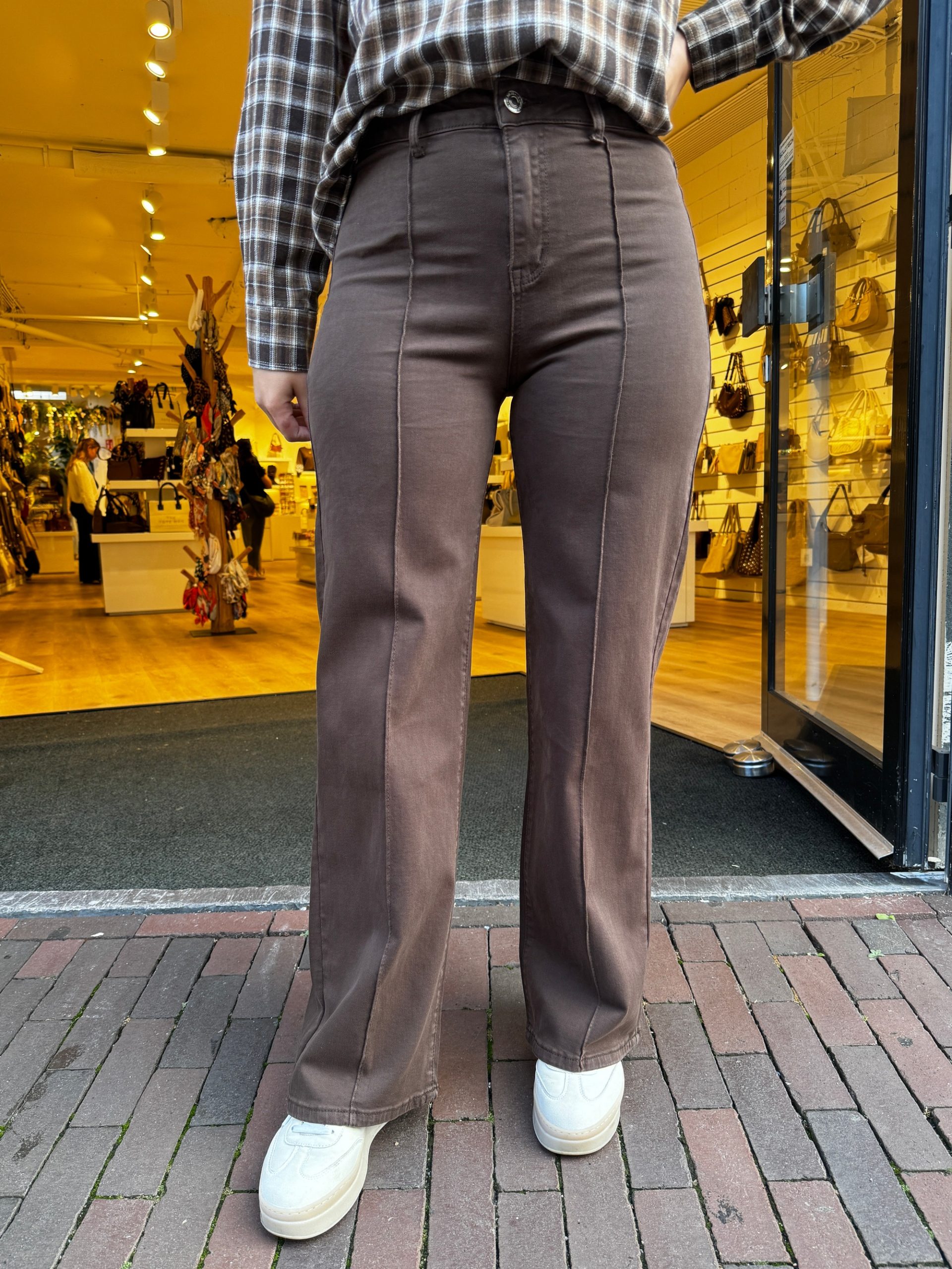 Wide jeans Ella choco