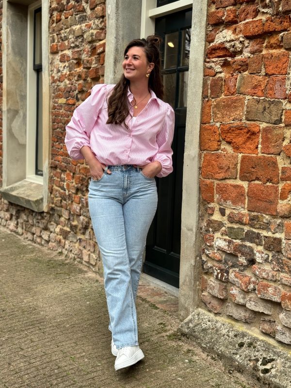 Blouse Bibi roze gestreept - Afbeelding 5