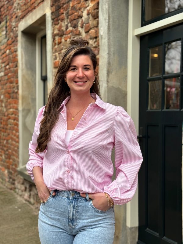 Blouse Bibi roze gestreept
