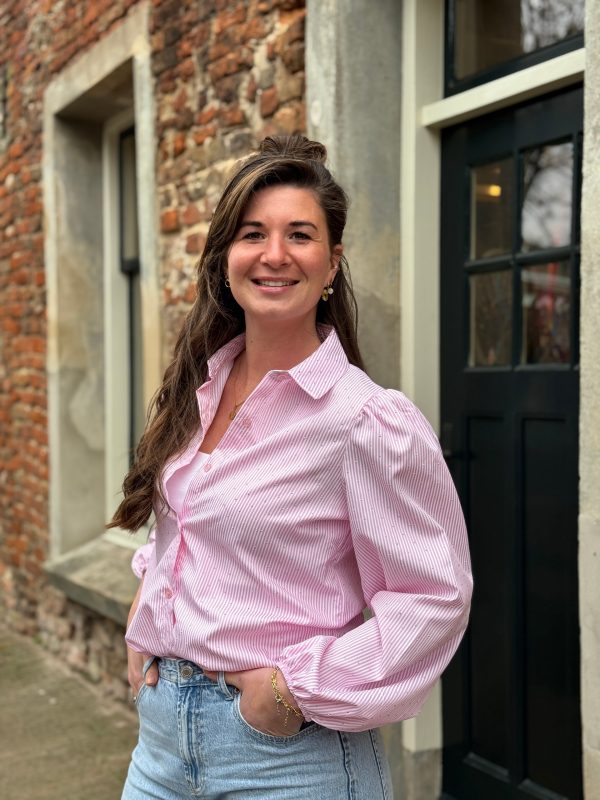 Blouse Bibi roze gestreept - Afbeelding 2