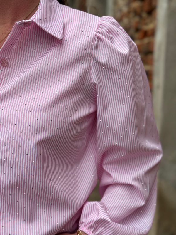 Blouse Bibi roze gestreept - Afbeelding 3