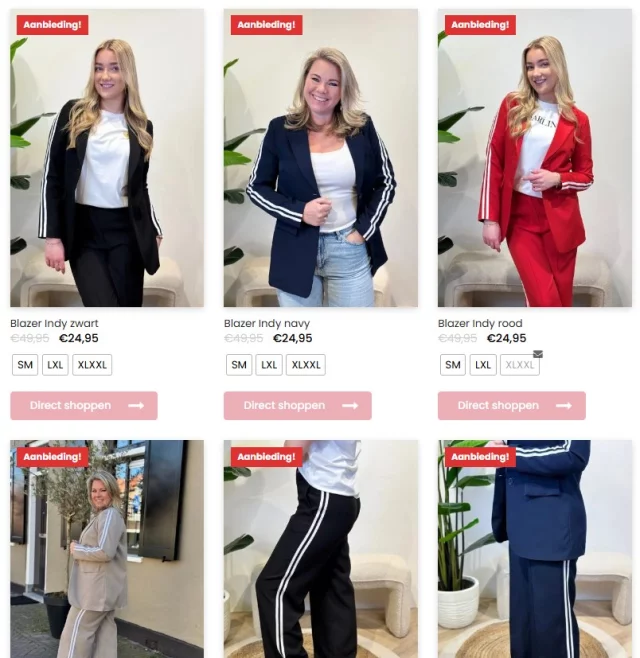 En deze mooie Indy pakken doen ook mee met de enorme SALE die we alleen vanavond online houden! 🙈 Je shopt vanavond het jasje én de broek samen al voor €22,50 😍 Er gaat dus nog 50% af van de prijs die je nu online ziet 🥳 De kortingscode daarvoor maken we om 18:00 bekend dus zet je alarm! 😏👉 www.trendzonline.nl/sale